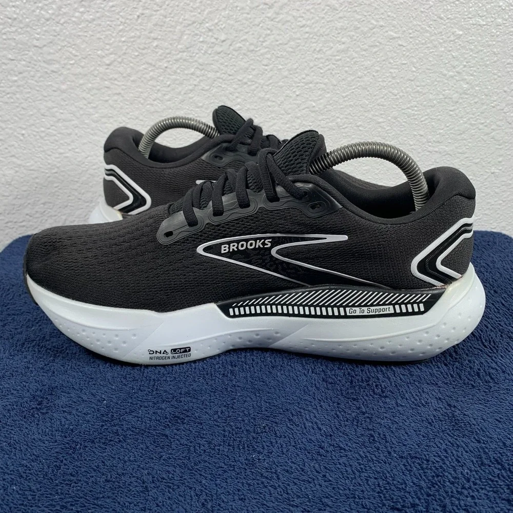 Brooks Glycerin GTS 21 Mens Size 9 Black White Running Sneakers 1104201D090